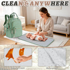 Diaper Bag Backpack with Changing Pad for Mom & Dad,Large,Green