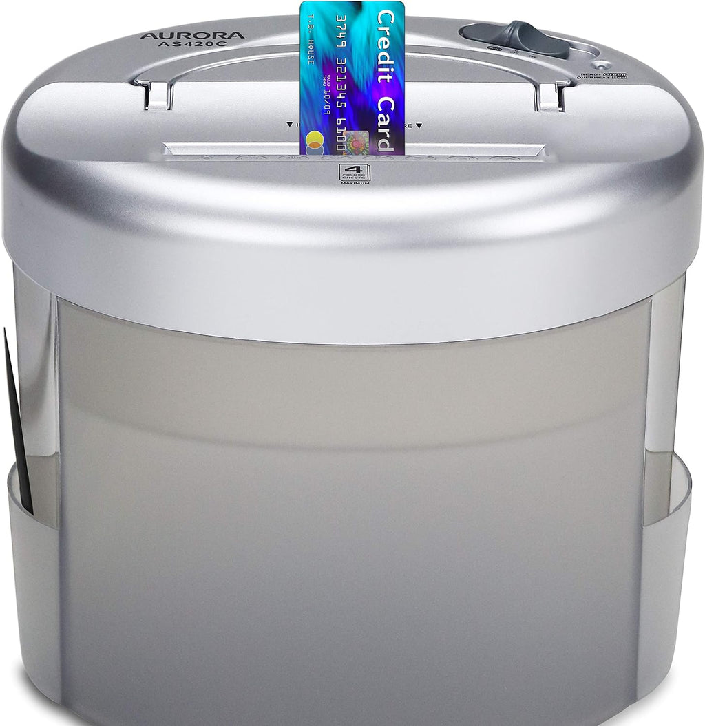 AS420C Desktop-Style Cross-Cut Paper Shredder, 4-Sheet Crosscut Desktop