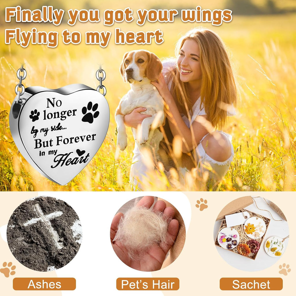 2 Pcs Pet Cremation Jewelry for Ashes Urn Necklace,Retro