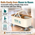 FunClean Compact Mop Bucket Set, 4 Swivel Wheels, 1.5 Gal Capacity, Green