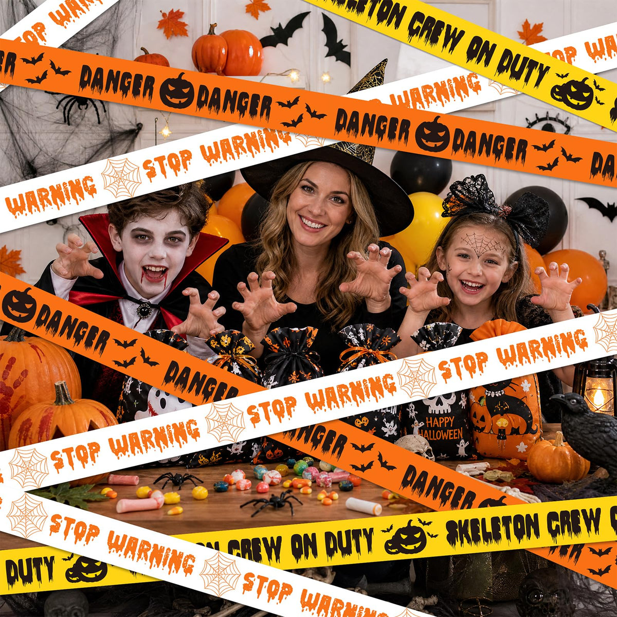 3 Pack Halloween Decorations Caution Tape