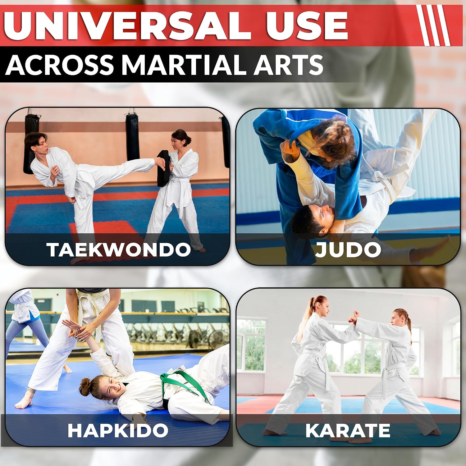 Taekwondo Uniform Belt for Women - 86.6" & 104" Judo, Karate & BJJ Belt for Men & Women, Aikido Gi Uniform