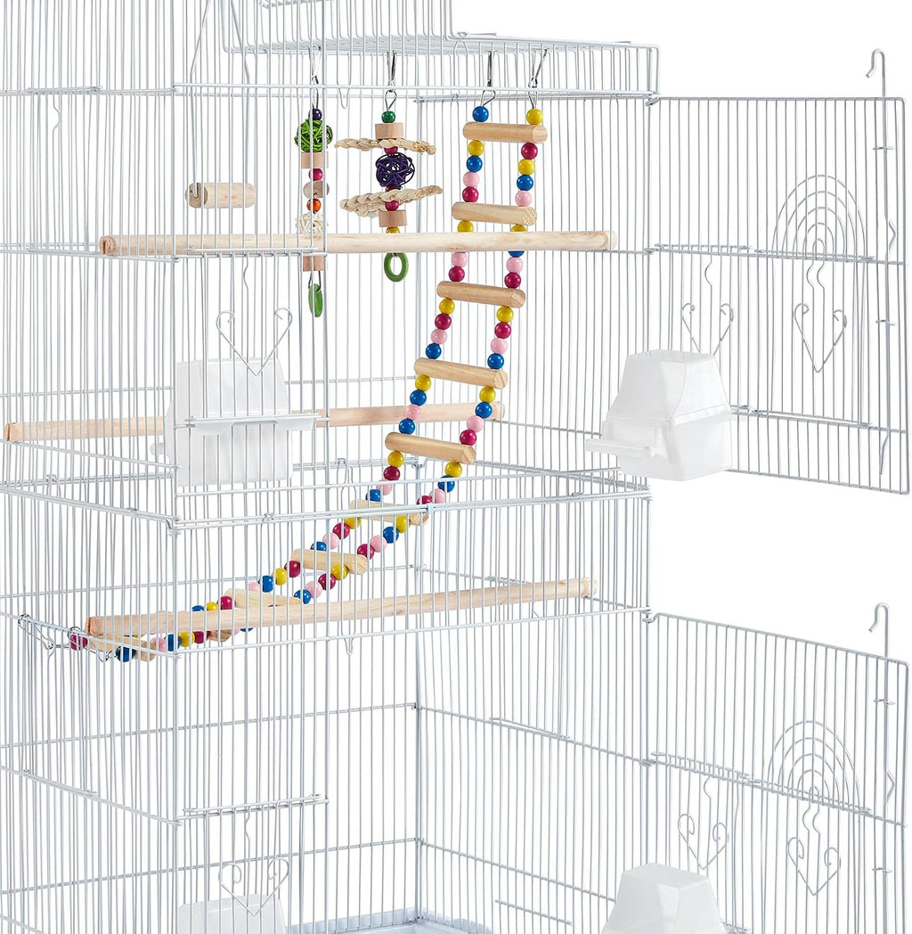 62.5-inch Roof Top Flight Bird Cage for Parakeets Cockatiels Conures Finches Lovebirds Canaries Budgies Small