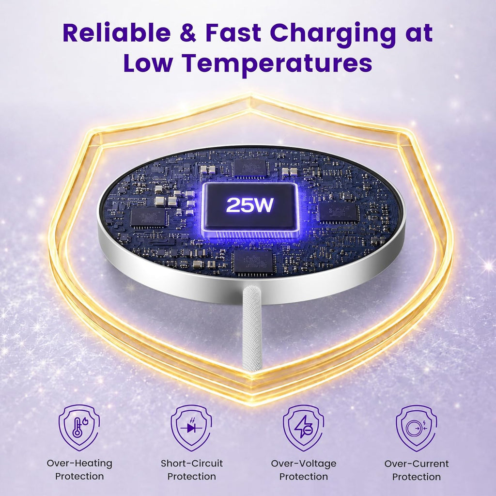 MagSafe 25W Wireless Charger for Apple Magnetic Fast Charging Pad | Compatible for iPhone 17 17e 16 16e 15 14 13 12