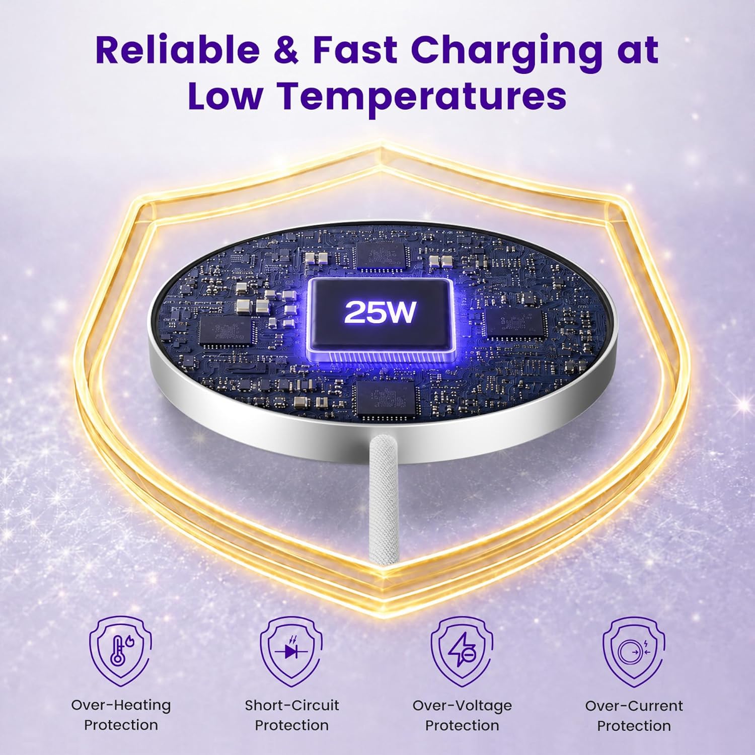 MagSafe 25W Wireless Charger for Apple Magnetic Fast Charging Pad | Compatible for iPhone 17 17e 16 16e 15 14 13 12