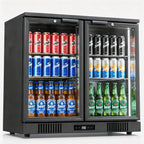 36 Inch Back Bar Cooler 2 Door 216 Can Black