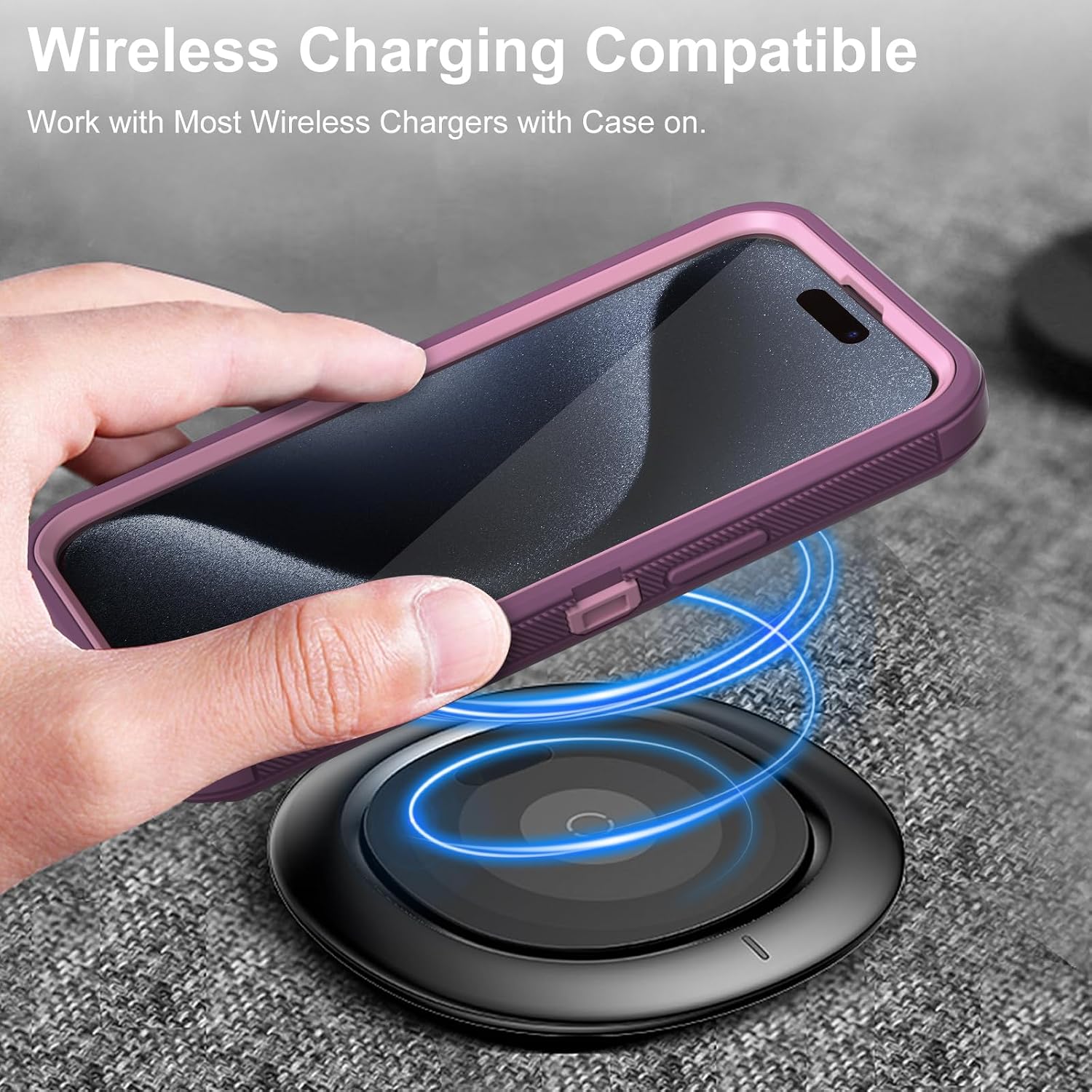 for iPhone 15 Pro Case Full Body Drop Protection, 6.1-inch Pink | Rugged Case Shockproof 2-Layer, Dustproof Heavy