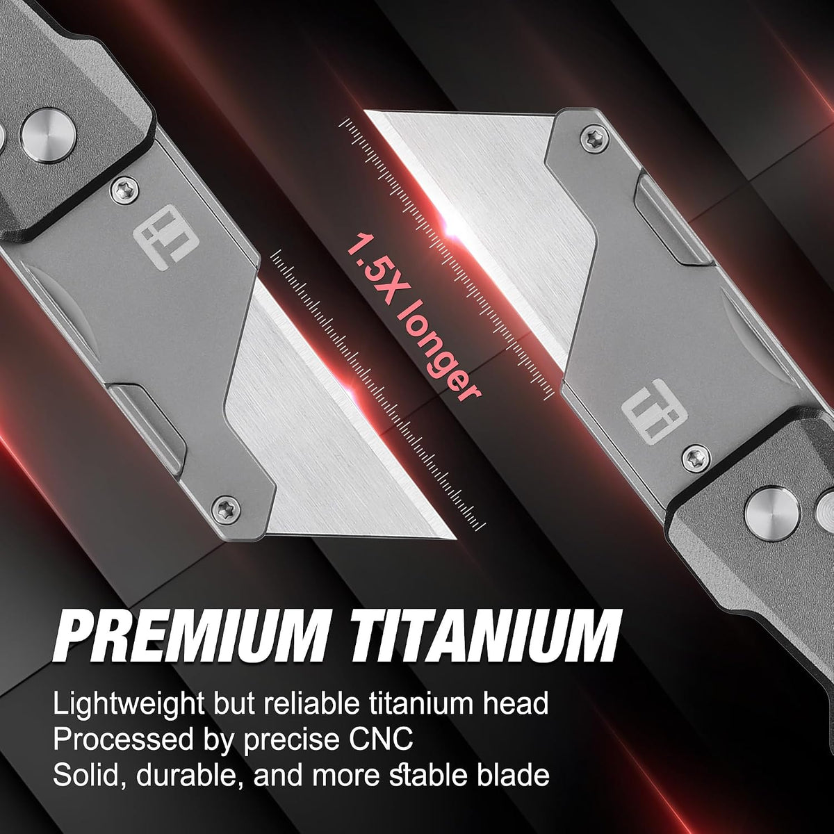 Advanced Titanium Utility Knife, CNC Unibody, Lightweight All Metal Folding Box Cutter, Quick Change Blade Razor