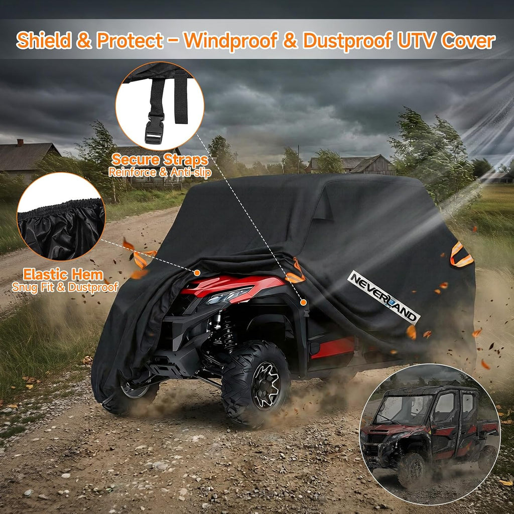 UTV Cover Heavy Waterproof Denier Oxford Cloth for Polaris RZR Yamaha Can-Am Defender Kawasaki Ranger Cover 4-6