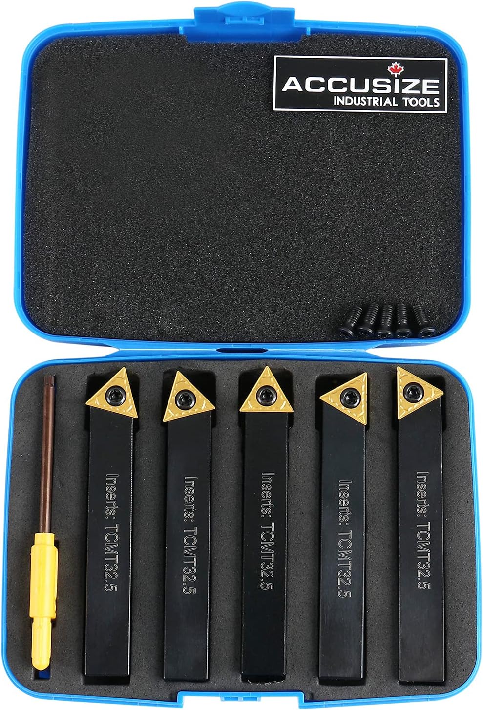 Accusize Industrial Tools 1/2'' 5 Pc Indexable Turning Tool Set, 2380-5082