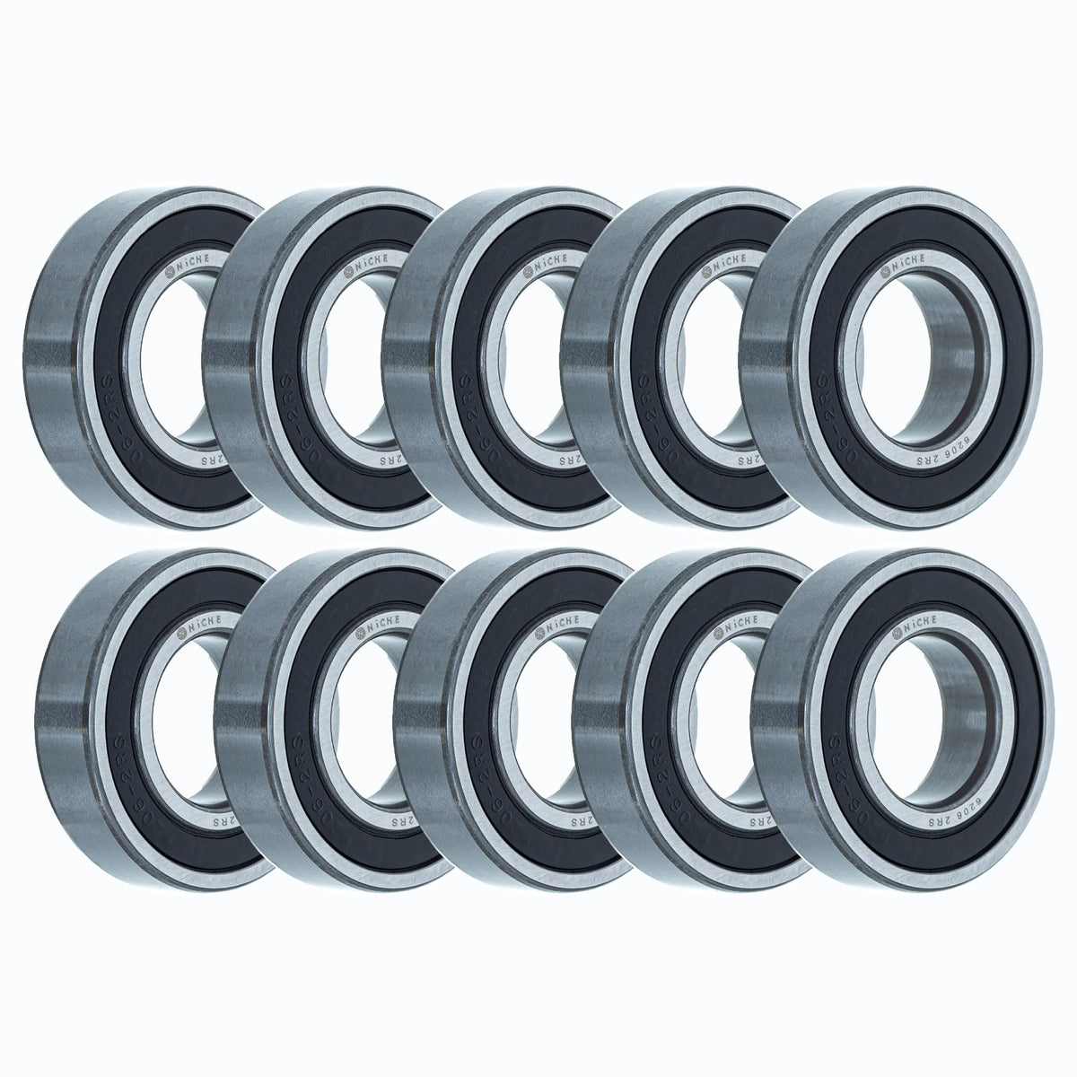 NICHE Wheel Bearing 6206-2RS 30x62x16mm Single Row Deep Groove 10 Pack