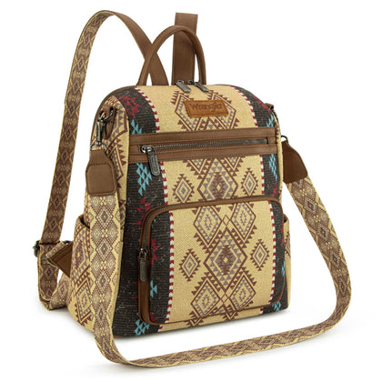 Wrangler Convertible Backpack Purse for Women Western Aztec Backpack Travel Bags WG213-9110CF