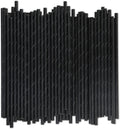 Black Paper Straws 1000 Count, Compostable Cocktail Straws 7.75" Disposable