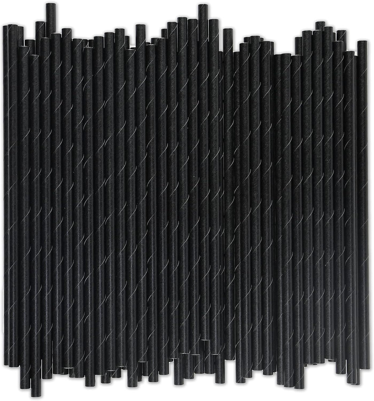 Black Paper Straws 1000 Count, Compostable Cocktail Straws 7.75" Disposable