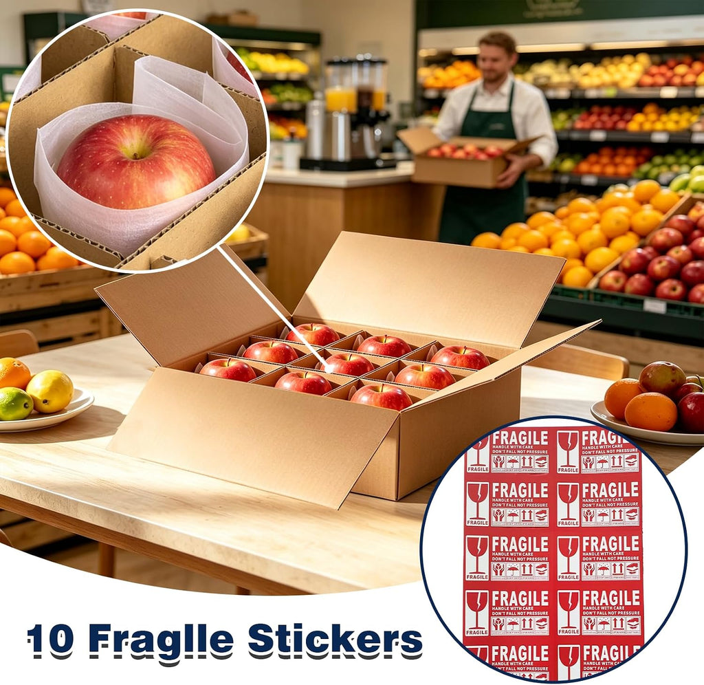 12.5 x 12.5 x 4.5 Inches Glassware Dish Packing Boxes, 4 Sets Moving Boxes With Divider Kits, Includes 16 Corrugated