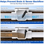 4" PVC Backwater Valve Drain Backflow Preventer Valve, White