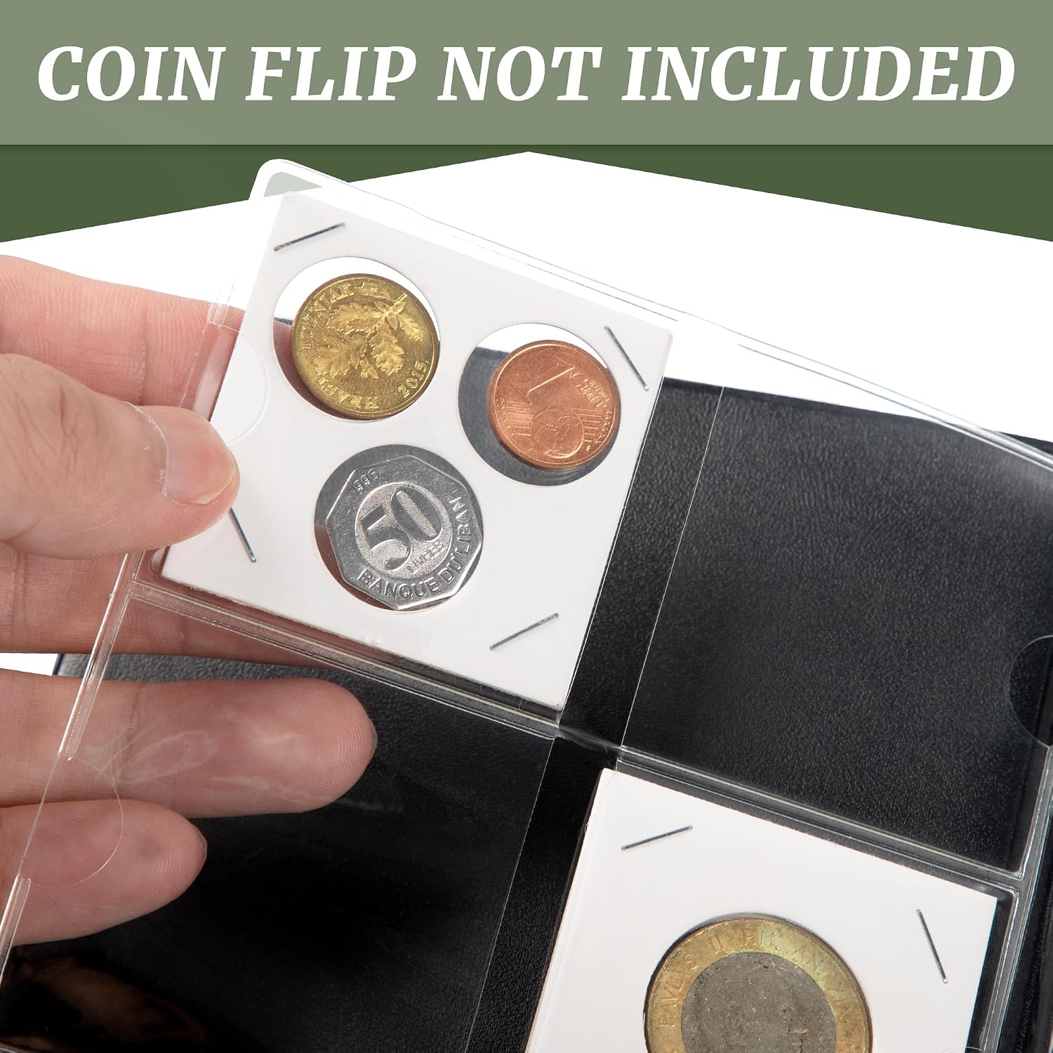 Coin Flip Holder Albums - 60 Pockets 2x2 inches Black | Uncle Paul Coin Storage Books for Coin Cardboard Collection