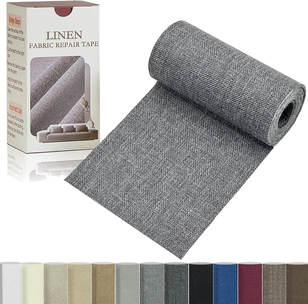 Linen Repair Tape 4x70 Inch Self-Adhesive Couch Patch Repair Fabric Patch for