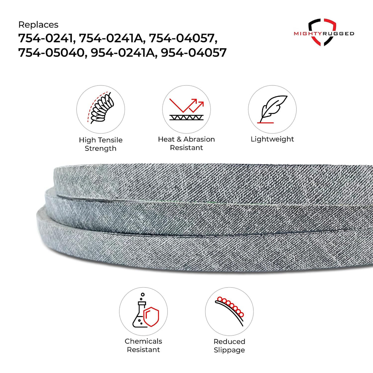 954-05040, 954-0241A Deck/Upper Drive Belt Replacement for Cub Cadet, Length 35.5", Heavy-Duty, Durable, Aramid Cord Belt Replaces 754-05040 for Troy Bilt Craftsman R110, T1000, TB30, LT4200, TB30R