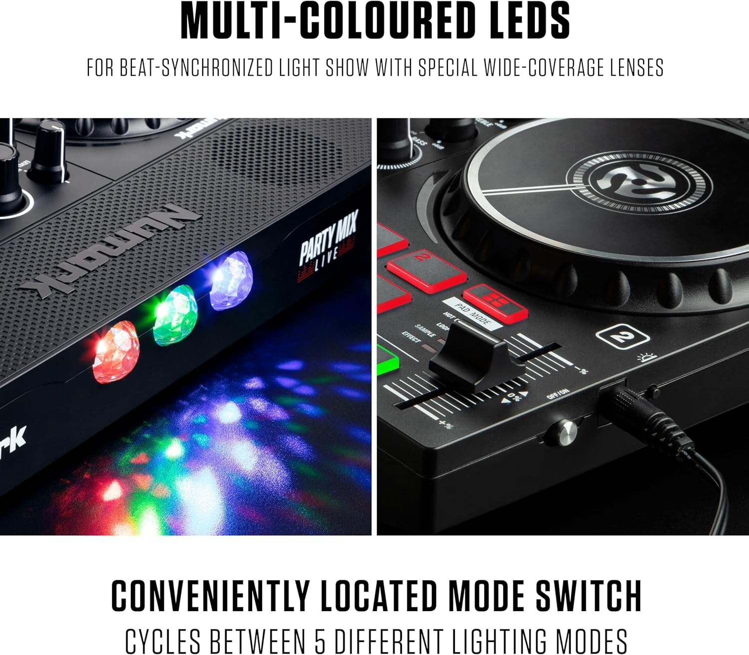 Party Mix Live DJ Controller and ALTO TX408 Powered PA Speakers Pair for Live Music, DJ sets, Events, Music production