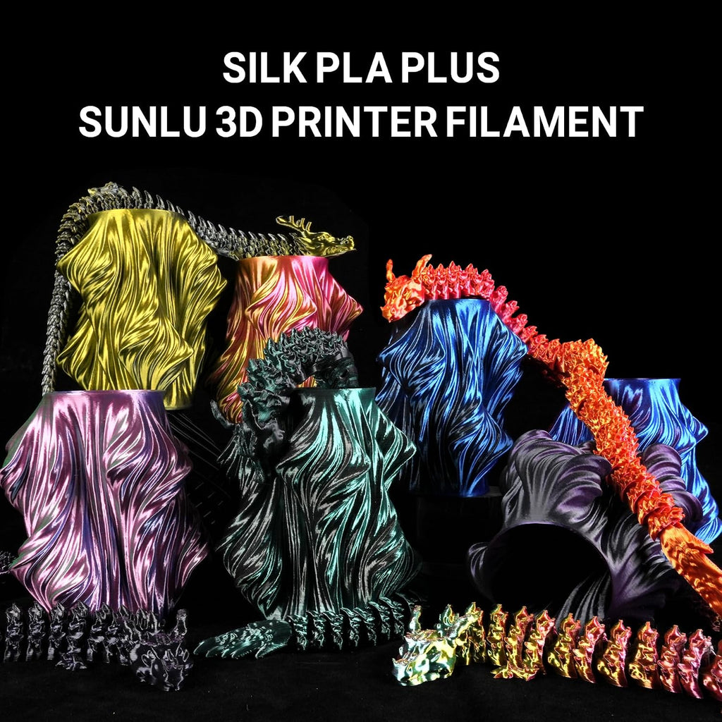 4KG Quadruple Color Silk Filament, Silk PLA 3D Printer Filament 1.75mm, Dimensional Accuracy +/- 0.02mm, 1KG