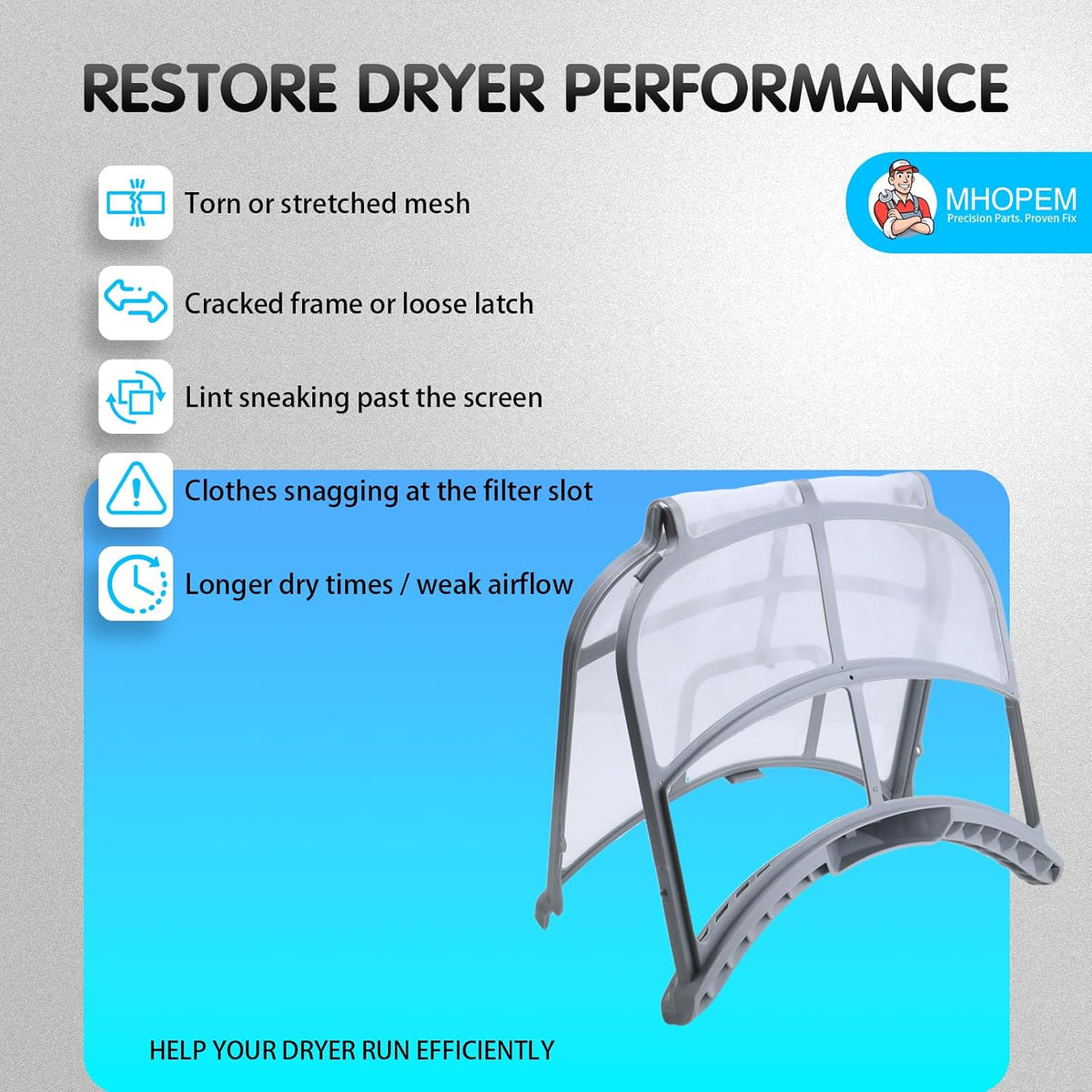 DLEX8100V DLGX8101V DLEX9000V DLEX5000V DLGX8001V Dryer Lint Filter