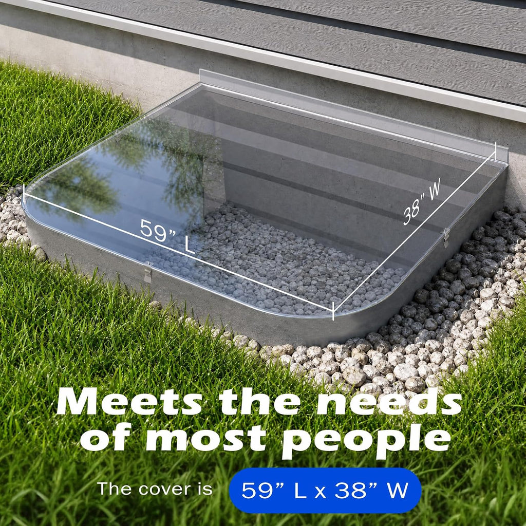 59" x 38" Clear Polycarbonate Basement Window Well Cover