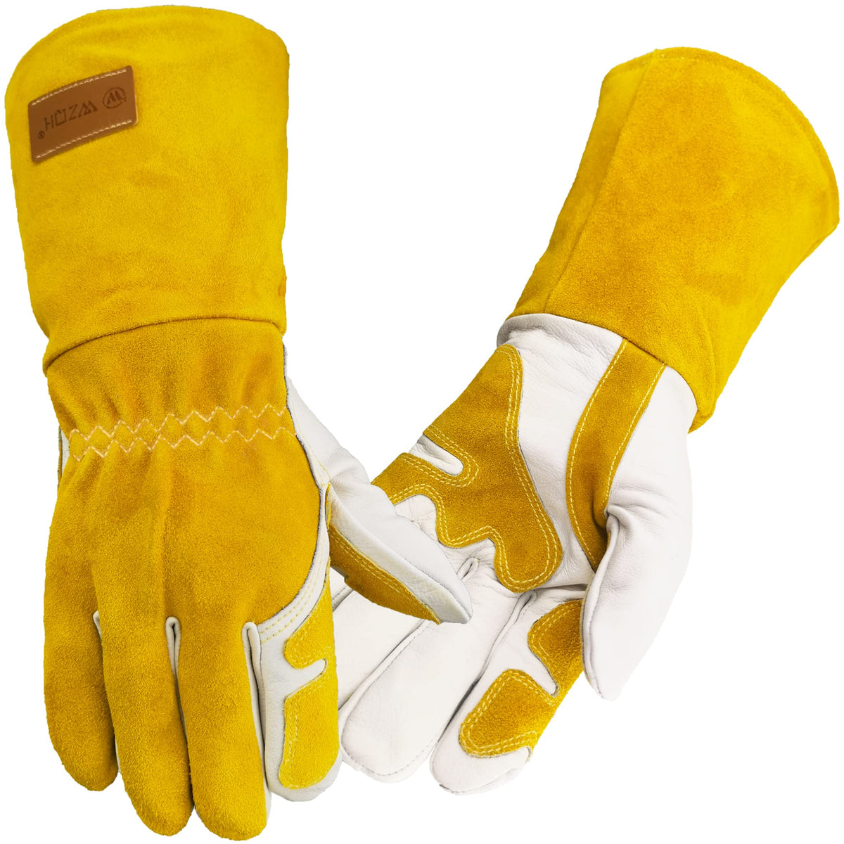 14 In Professional MIG & TIG Welding Gloves,Extra Large,Yellow-white