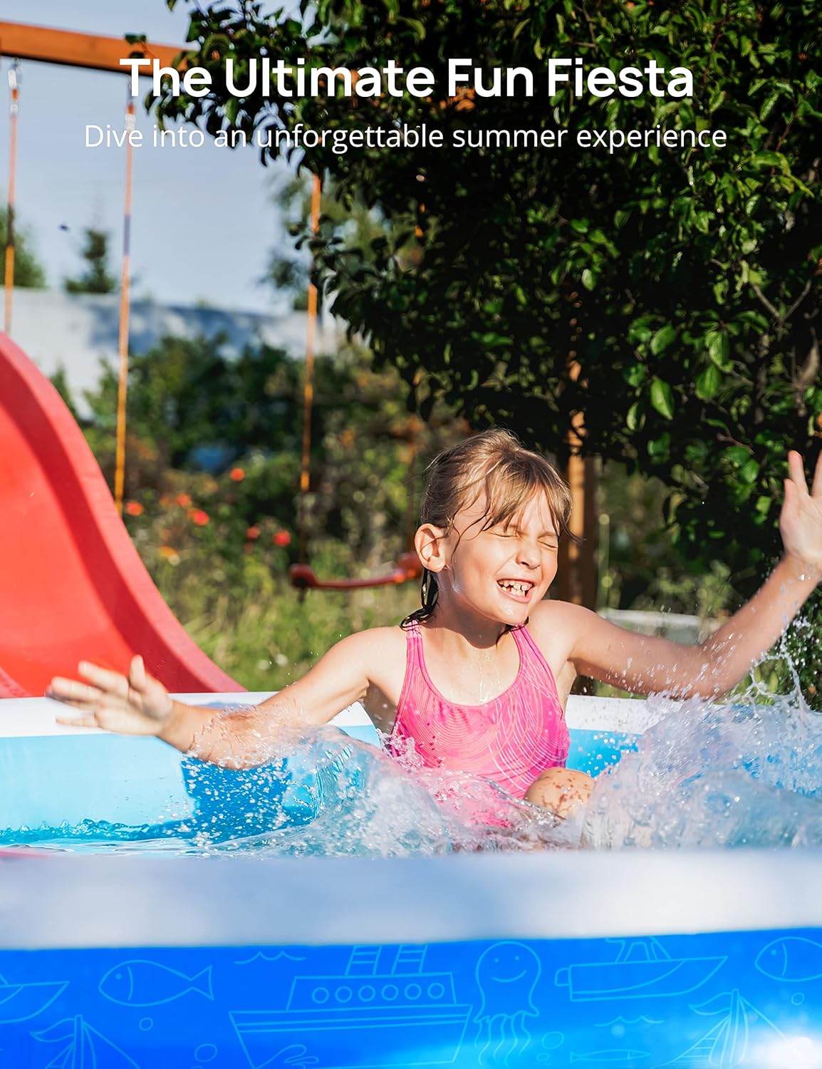 Inflatable Pool, EVAJOY 118'' x 72'' x 20'' Above Ground Pool, Kiddie Pool Large Size Thickened Blow Up Swimming