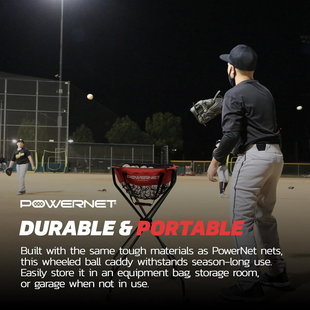 Baseball Softball Portable Ball Caddy, Holds Bucket of Baseballs, Softballs, Tennis Balls, Use During Batting