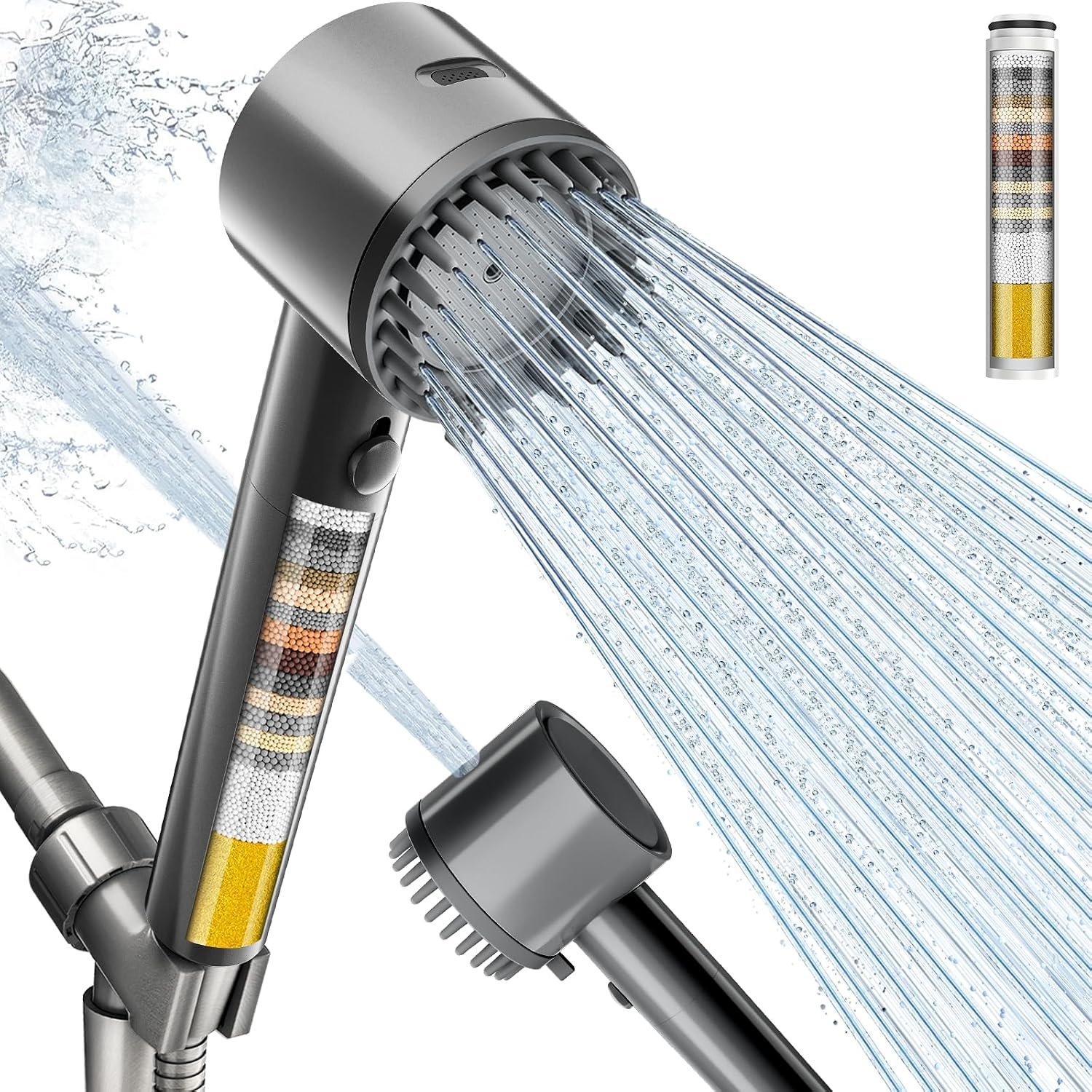 Filtered Shower Head with Handheld, 4+1 Spray Mode Showerhead with Filters | Cobbe Filtered Shower Head with Handheld
