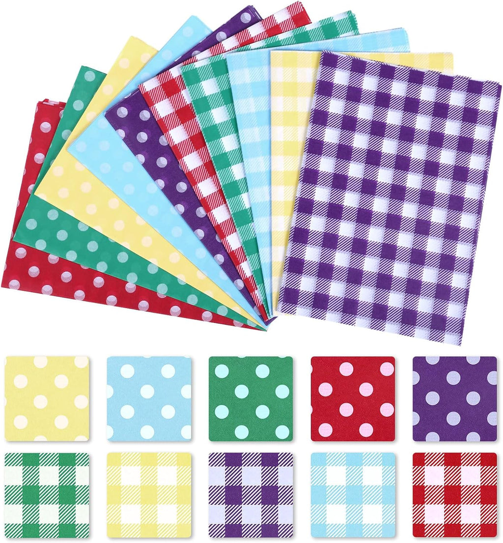 60 Sheets Pastel Tissue Paper with Dots & Buffalo Plaid, 14x20 in