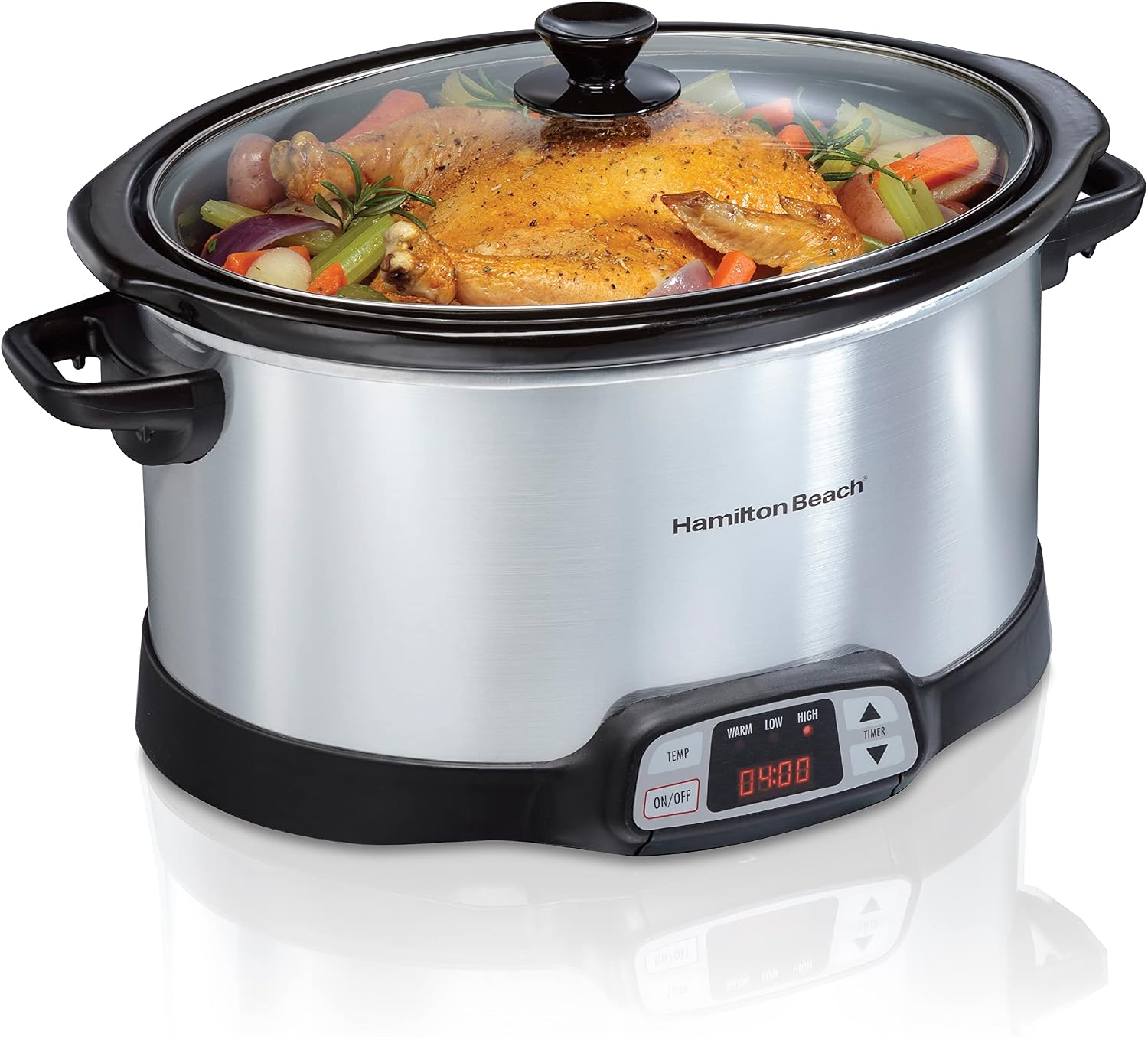 Set & Forget 8 Quart Programmable Slow Cooker | Flexible Cooking Options With 3 Heat and Adjustable Time Settings |