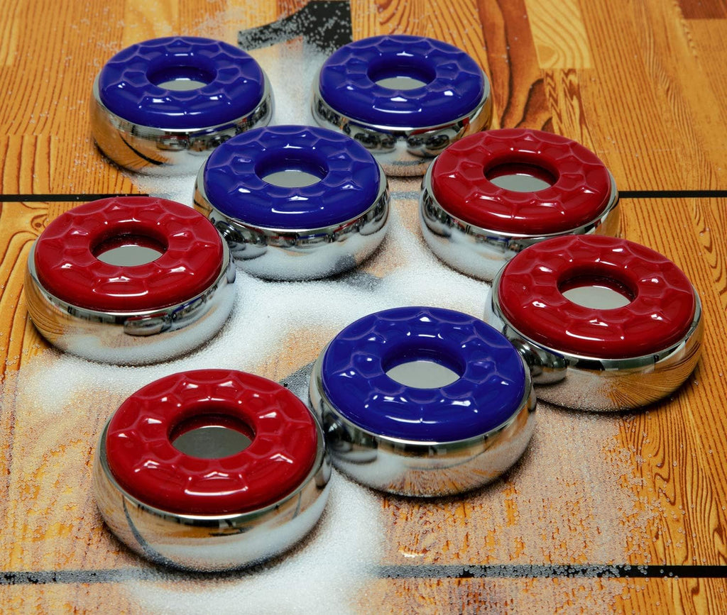 Shuffleboard Pucks w/ 2 Cans Shuffleboard Wax, Mini Dustpan and Brush for Shuffleboard Table, Complete Shuffleboard