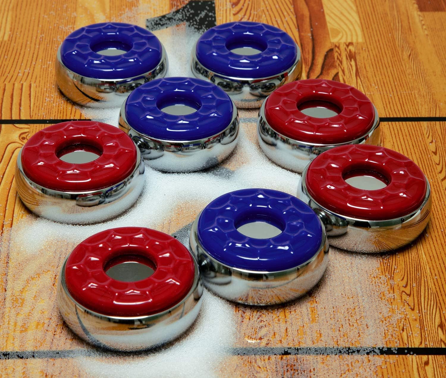 Shuffleboard Pucks w/ 2 Cans Shuffleboard Wax, Mini Dustpan and Brush for Shuffleboard Table, Complete Shuffleboard