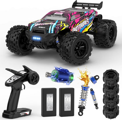 1:16 4WD Brushless rc Cars, 70+KM/H(Peak) High Speed Remote Car, RC Trucks 4X4 Offroad with 3000mAh Batteries, Boys