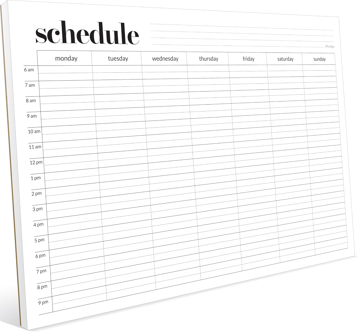 Weekly Schedule Pad, Tear Off Undated Weekly Planner Notepad, A4 Size (8,3" X 11,7"), Premium Thick Paper with