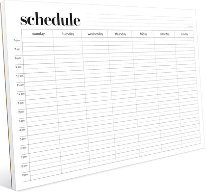 Weekly Schedule Pad, Tear Off Undated Weekly Planner Notepad, A4 Size (8,3" X 11,7"), Premium Thick Paper with