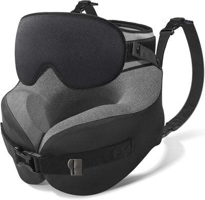 Travel Pillow for Long Flight Airplane, Head Strap Combo with 3D Contoured Sleep Eye Mask, Neck Pillow for Travel