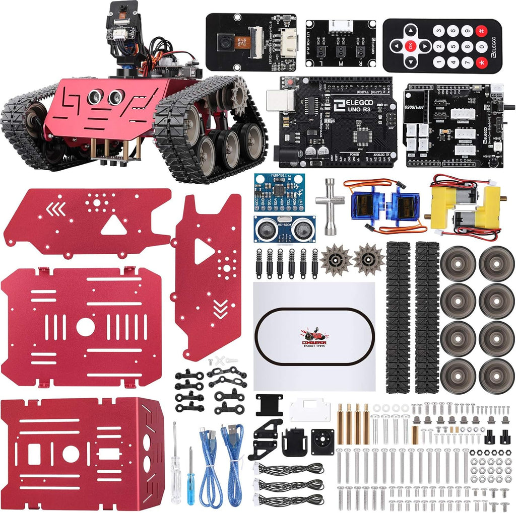 ELEGOO Conqueror Robot Tank Kit with UNO R3, Compatible with Arduino | WiFi FPV Camera, Obstacle Avoidance, Line