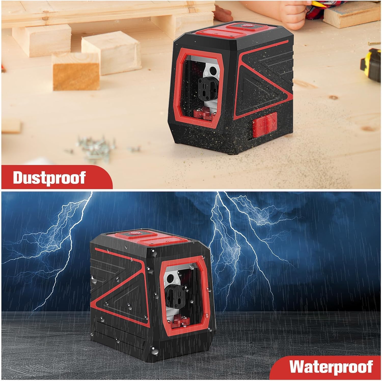 Laser Level with Tripod, 100 feet Green Cross Line Self Rotary Leveling Laser Level, Vertical and Horizontal Line
