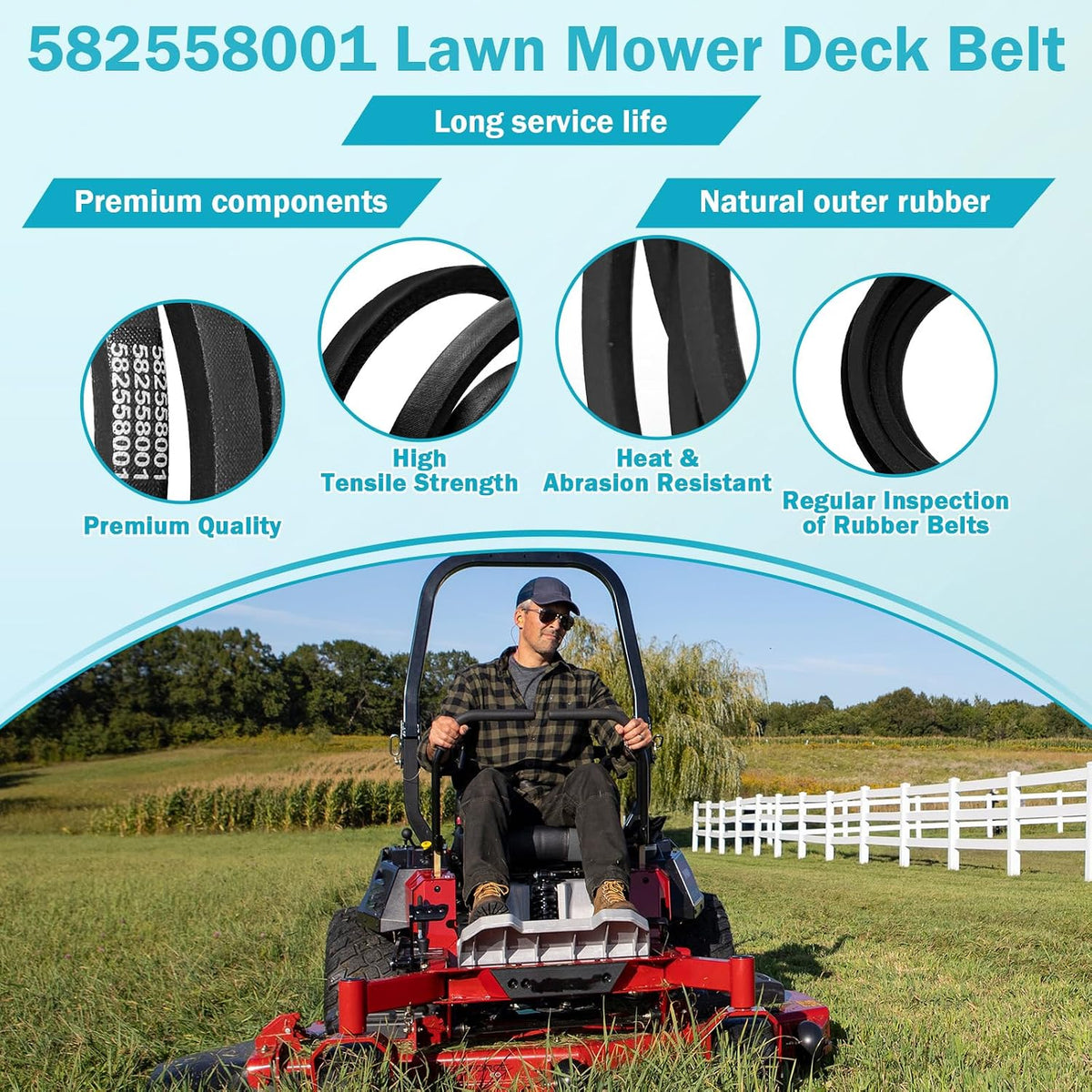 582558001 Replacement for Husqvarna Z248F Deck Belt 48Inch Zero TurnMower