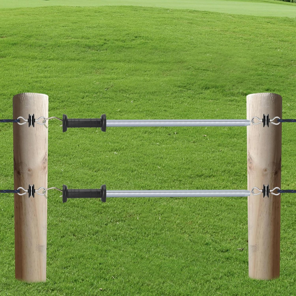 2 Set Electric Fence Spring Gate Kit 16.4ft | Open/close gate without power off. High tensile galvanized spring