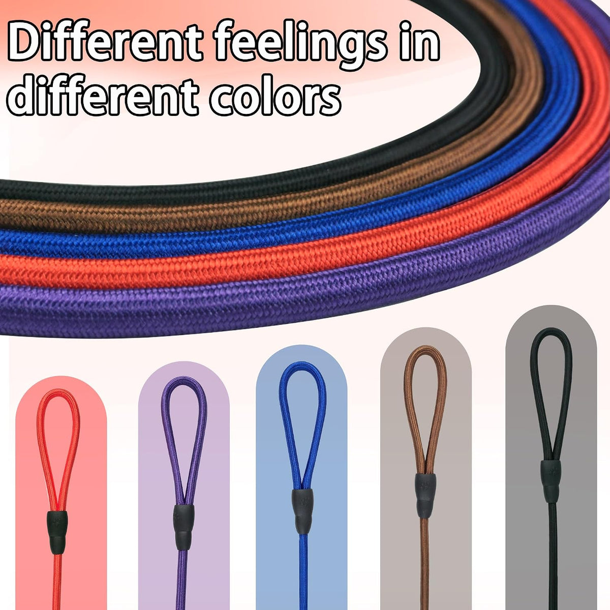 5-Pack Dog Slip Leashes 4.6FT Nylon Training Lead, 5 Colors