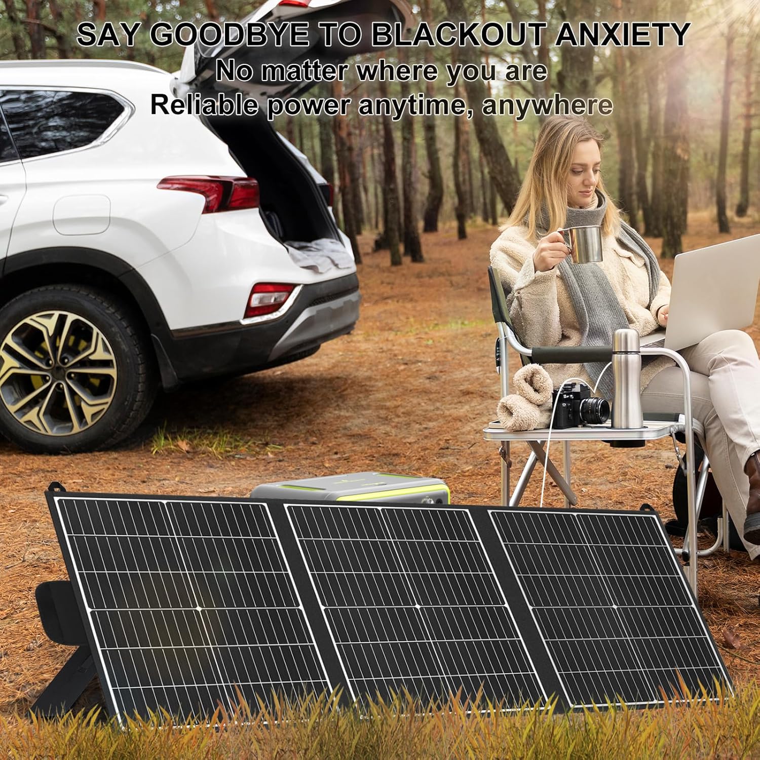 100W Solar Panel, Ultra-Light Portable Solar Panel, Mono 23.5% Efficiency | 20V Foldable Solar Charger for
