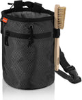 Rock Climbing Chalk Bag, Bouldering Chalk Pot Bucket with Adjustable Belt & Carabiner Drawstring Climbing Gear for
