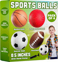 8.5” Sports Balls for Kids & Toddlers - (Pack of 4) Rubber Inflatable Multi-Sport Ball Set - Football, Soccer Ball