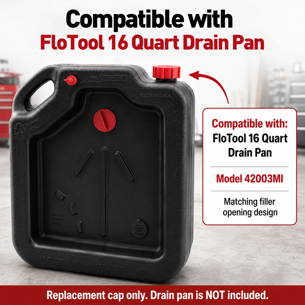 Upgraded Oil Drain Cap Compatible with FloTool 42003MI 16Qt, 2 Pack
