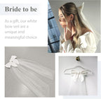 Bridal Bow Veil White Short Wedding Veil Tulle Bachelorette Party Veils Bride Accessories for Women Girls