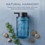 Blue Glass Foaming Hand Soap Dispenser